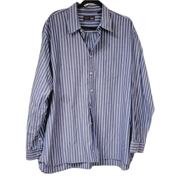 ARROW BLUE JEANS CO Men's Blue White Button Down Shirt Long-sleeved 2XL - Picture 1 of 10
